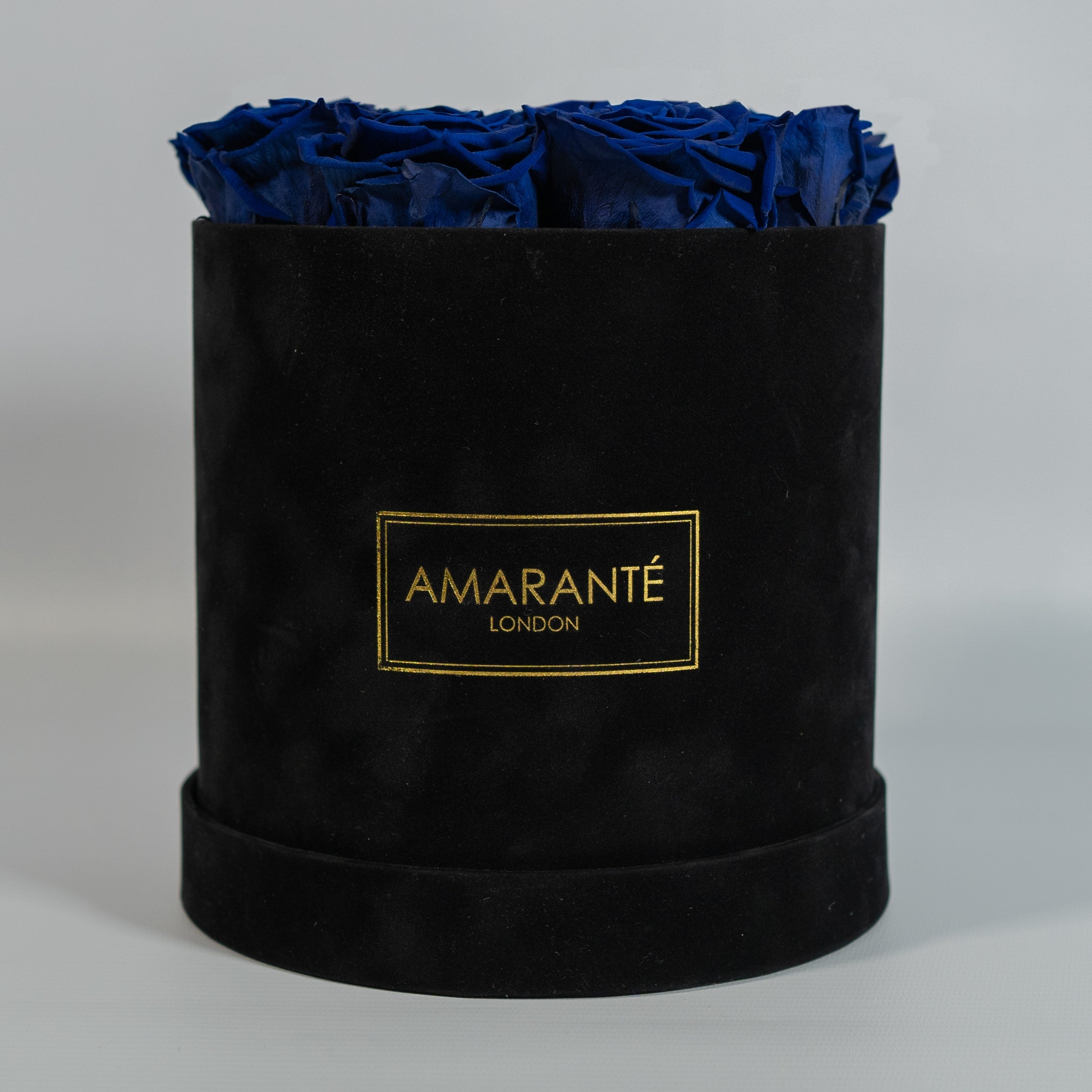 Medium Round Black Suede Rose Box