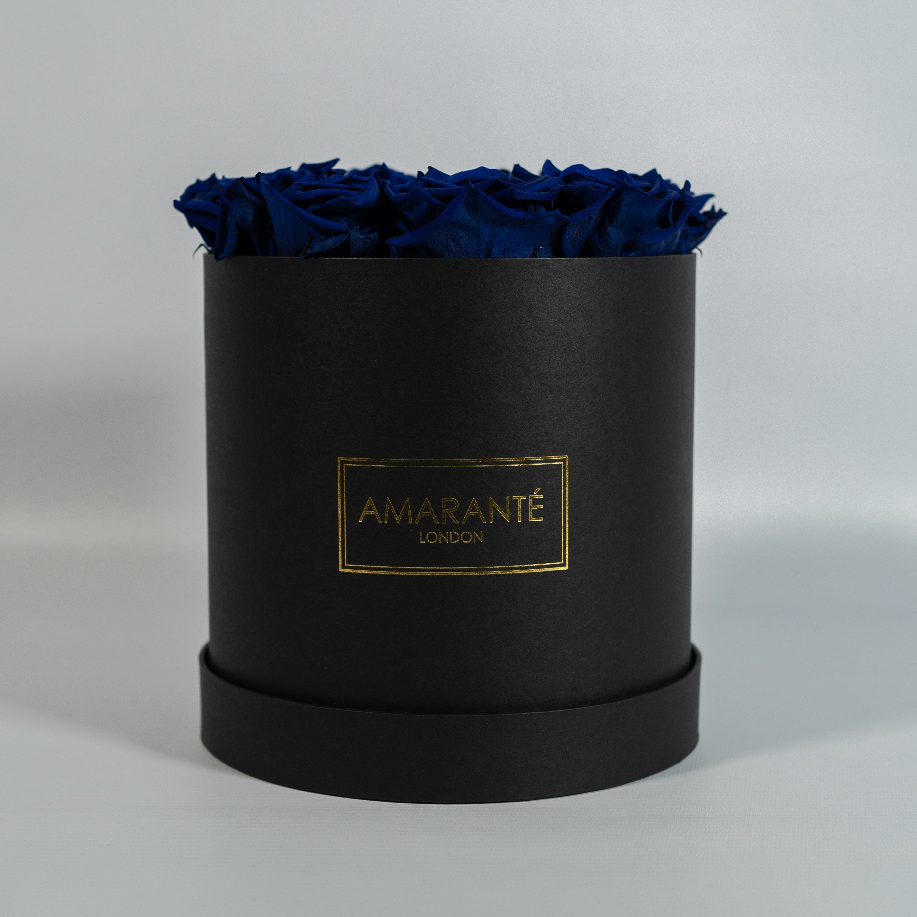 Medium Black Round Matte Rose Box of Infinity Roses