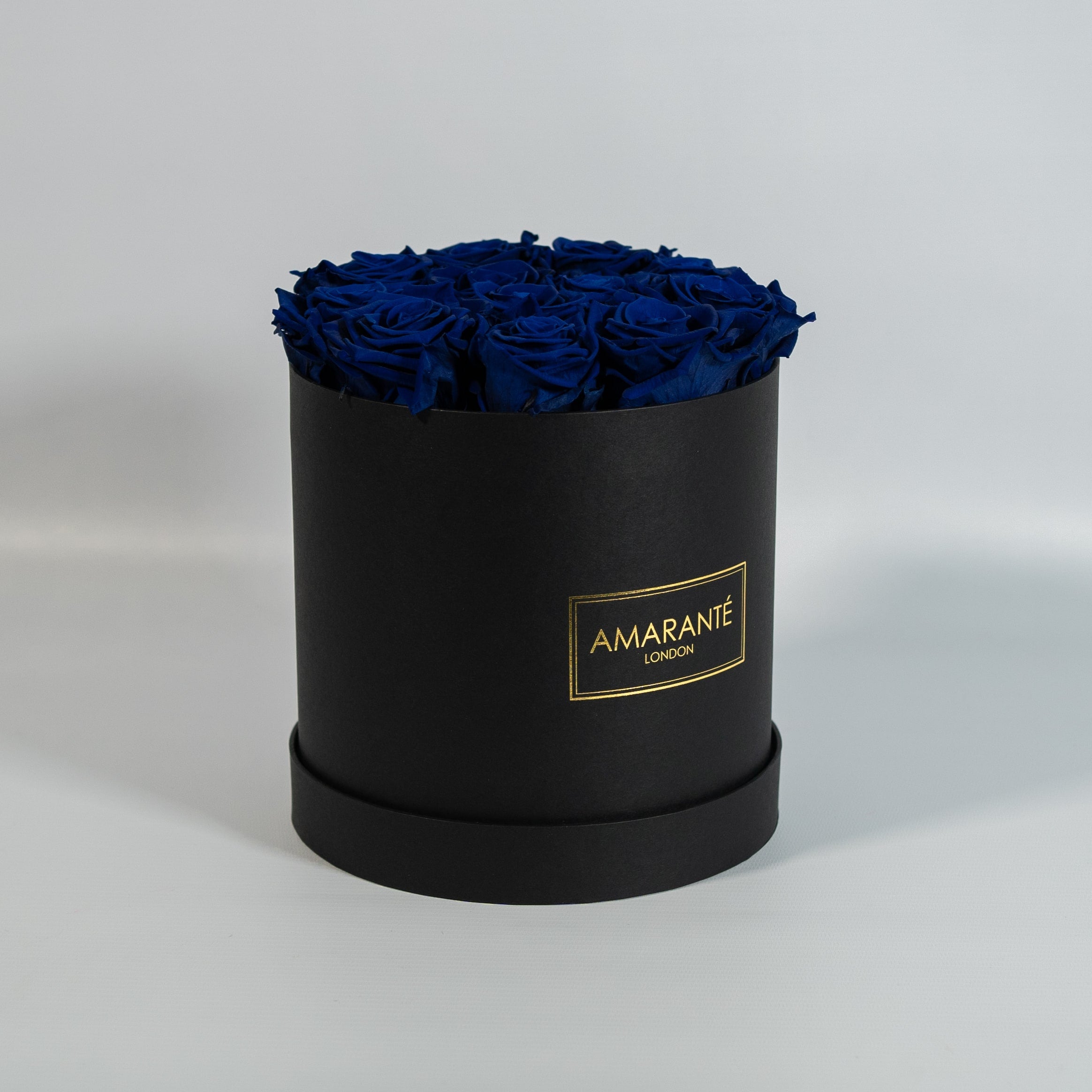 Medium Black Round Matte Rose Box of Infinity Roses