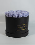 Calming lavender Roses in a stylish black large box 