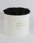 Botanical black Roses included in a fashionable white box in large