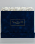 Large Royal Blue Square Suede Rose Box