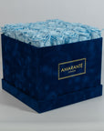 Large Royal Blue Square Suede Rose Box