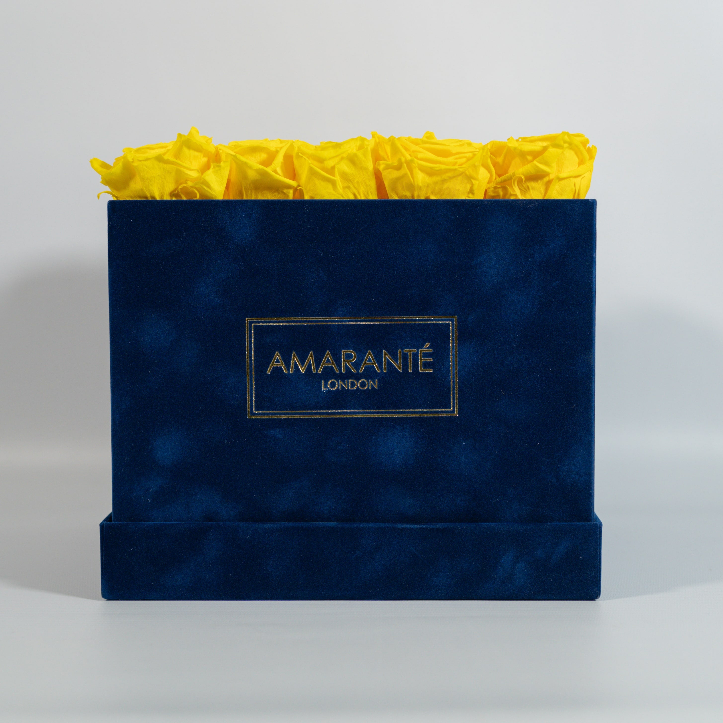 Large Royal Blue Square Suede Rose Box