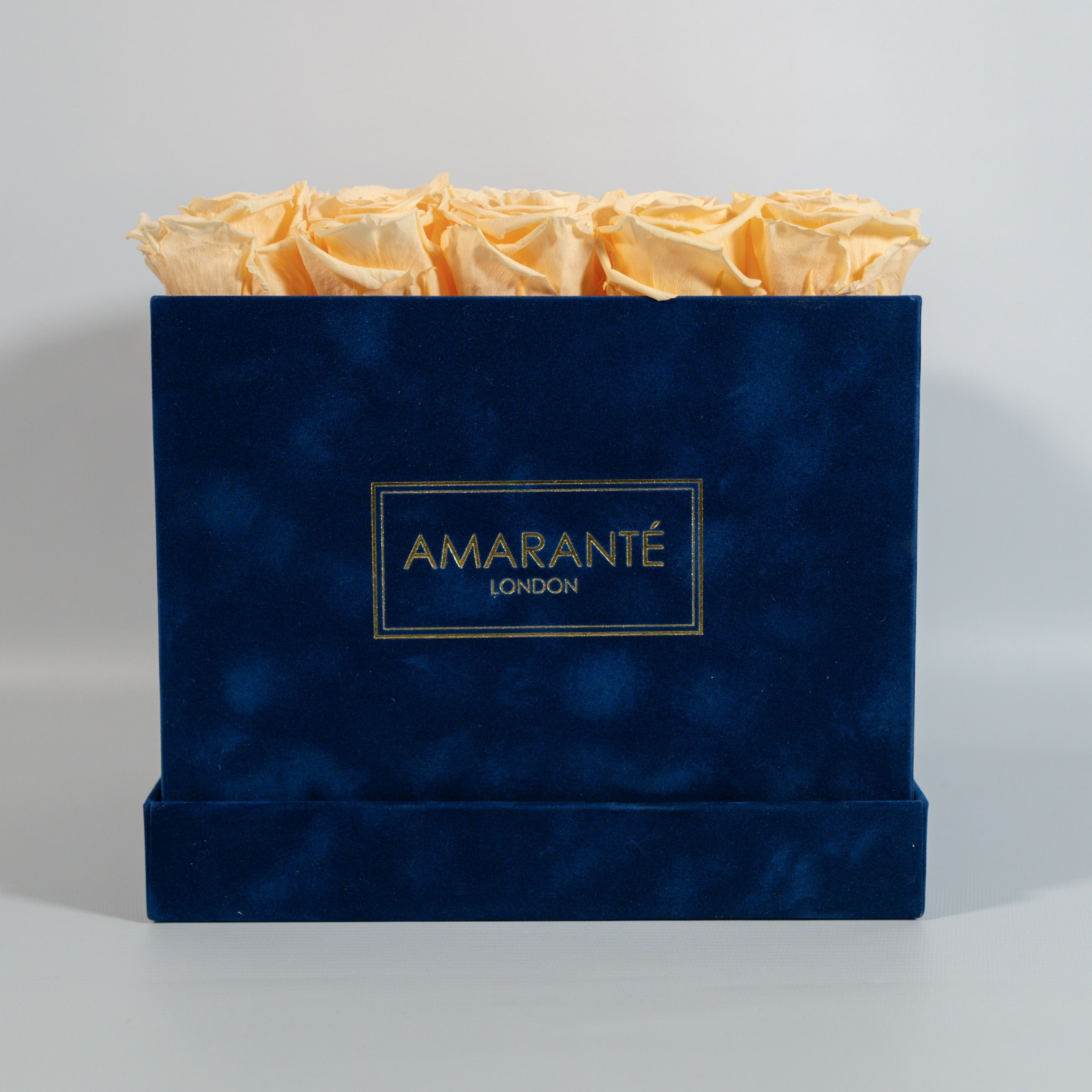 Large Royal Blue Square Suede Rose Box