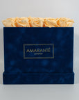 Large Royal Blue Square Suede Rose Box