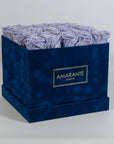 Large Royal Blue Square Suede Rose Box