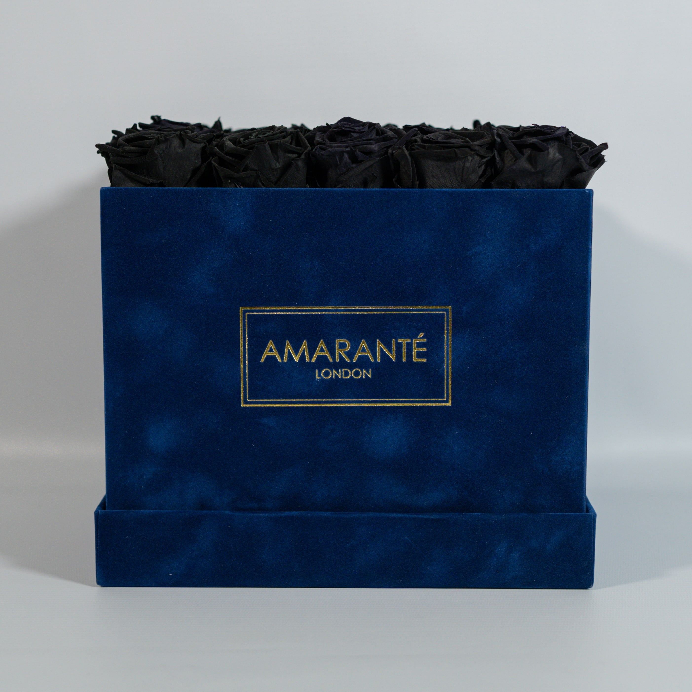 Large Royal Blue Square Suede Rose Box