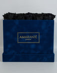 Large Royal Blue Square Suede Rose Box