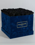 Large Royal Blue Square Suede Rose Box