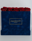 Large Royal Blue Square Suede Rose Box