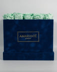 Large Royal Blue Square Suede Rose Box