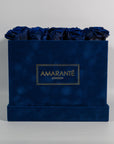 Large Royal Blue Square Suede Rose Box