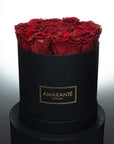 Medium Black Round Matte Rose Box of Infinity Roses