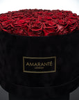 Extra Large Round Black Suede Rose Box