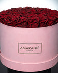Extra Large Pink Round Suede Luxury Rose Box