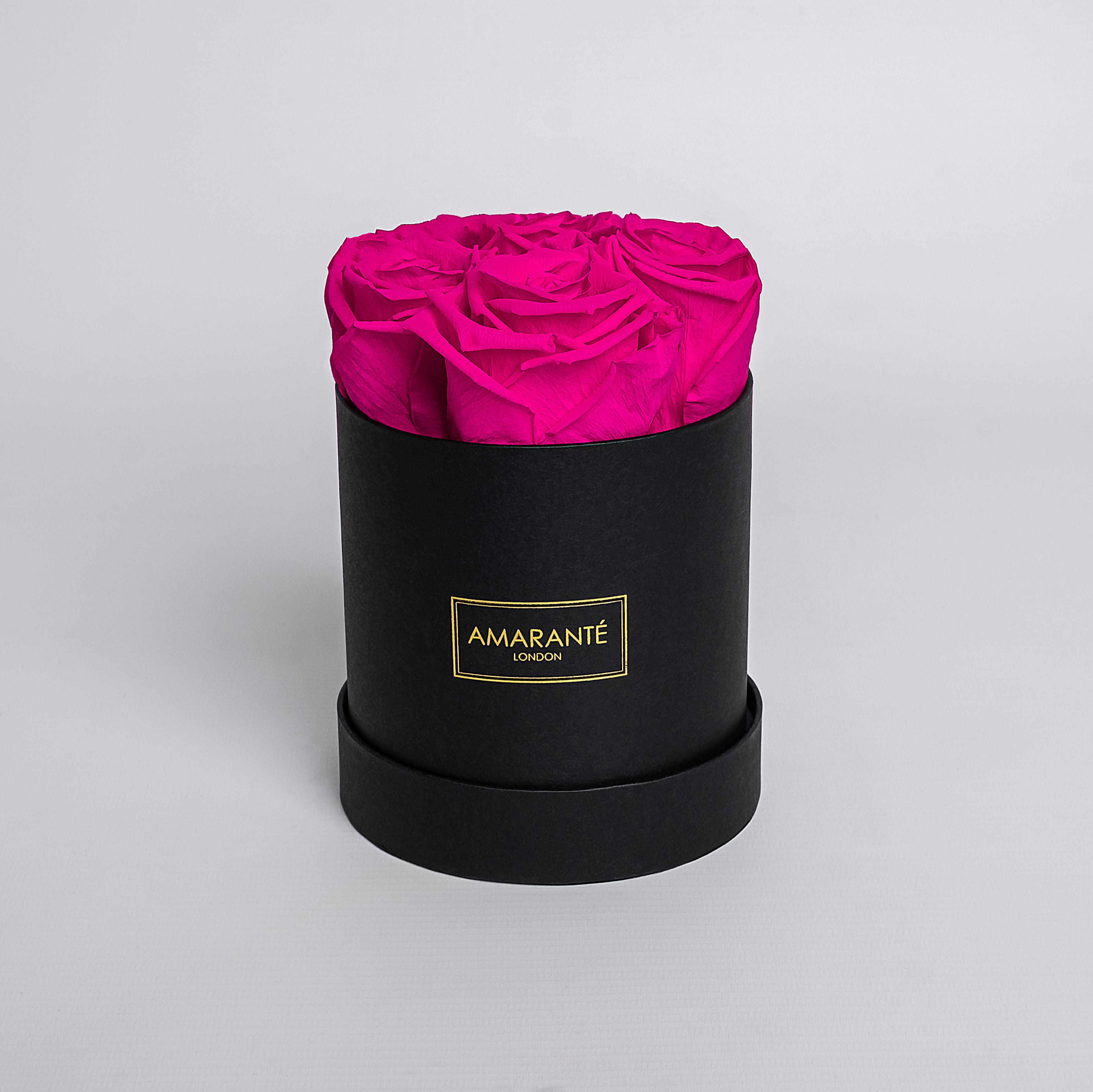 Small Black Round Matte Rose Box