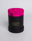 Small Black Round Matte Rose Box