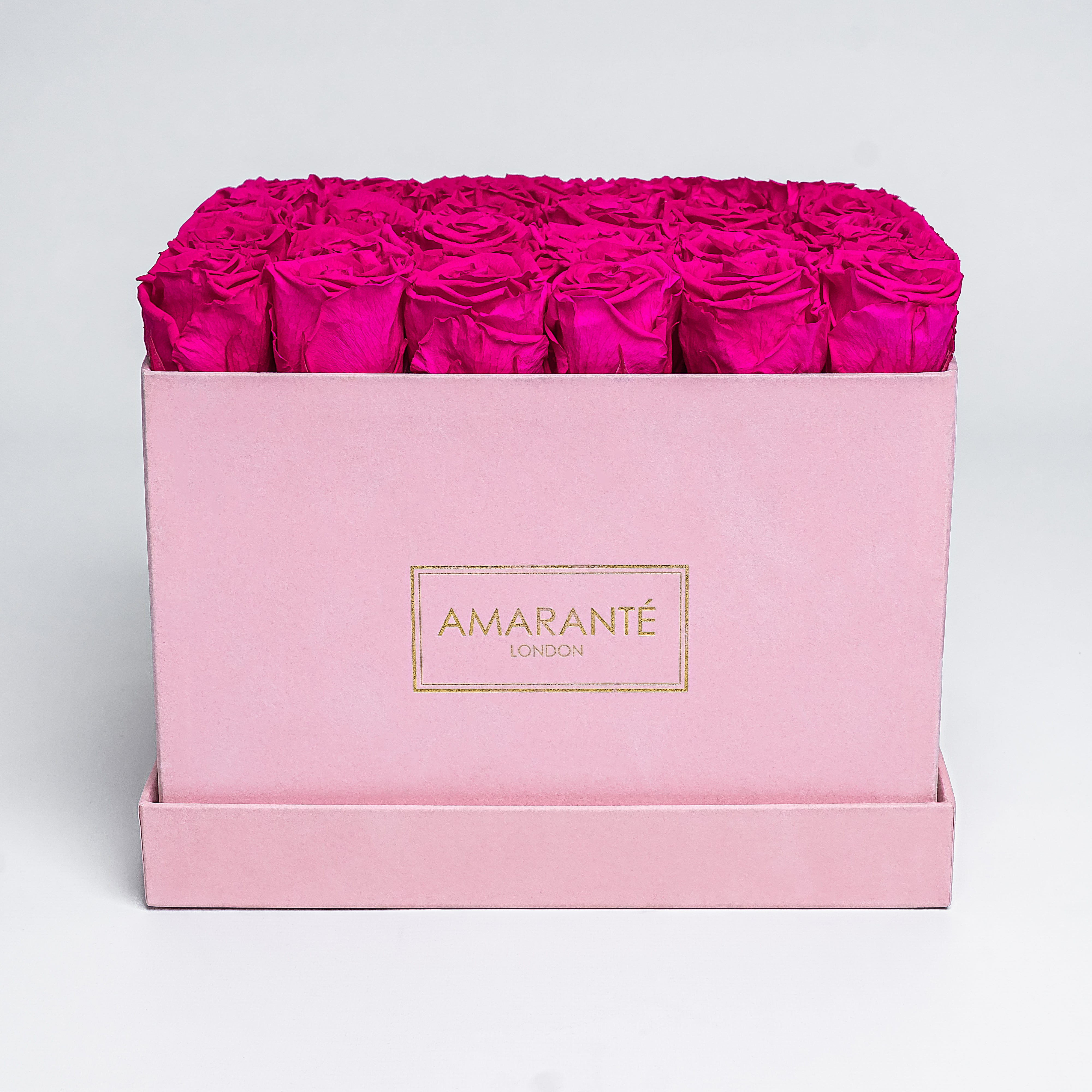 Extra Large Pink Square Suede Luxury Rose Box