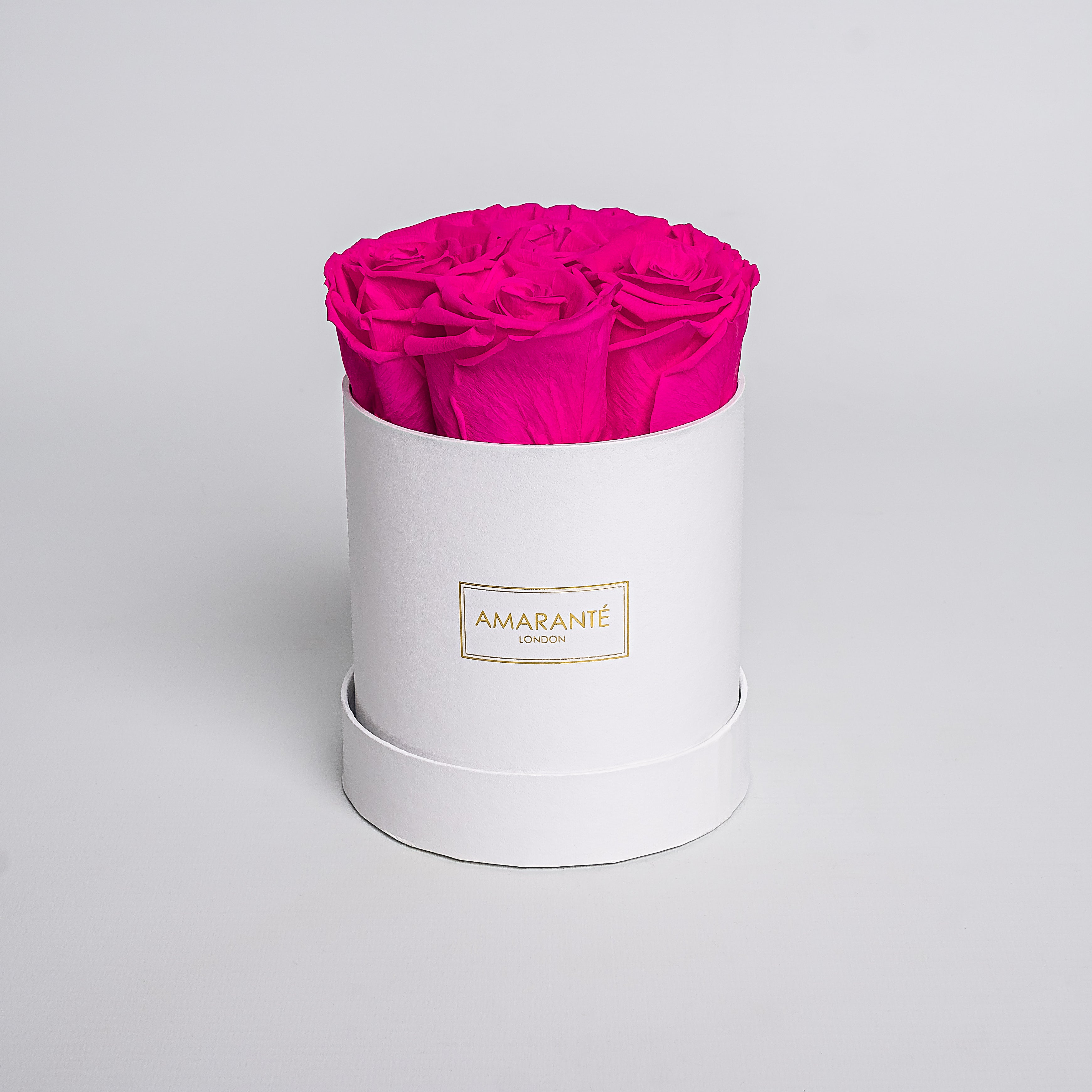 Small White Round Matte Rose Box