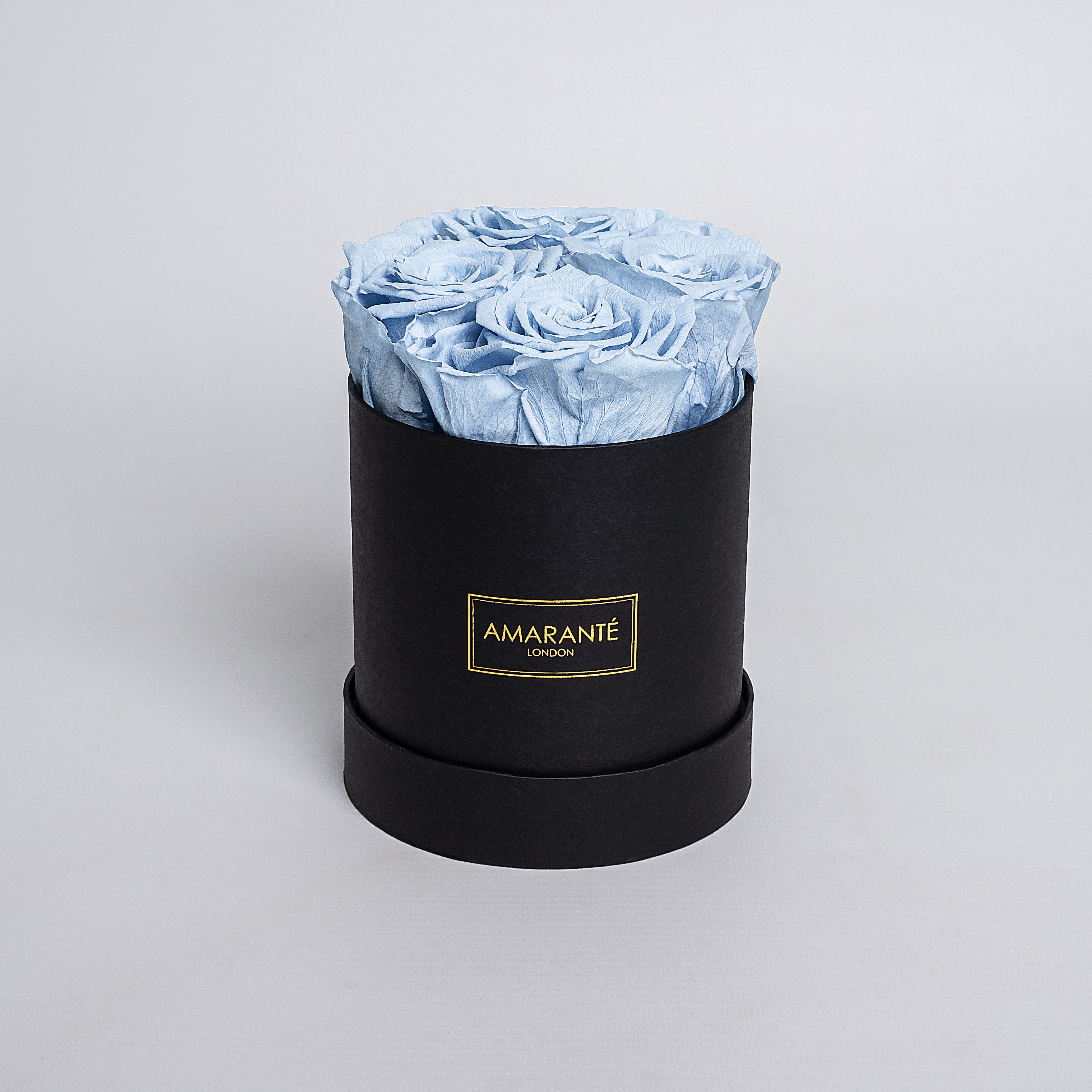 Small Black Round Matte Rose Box