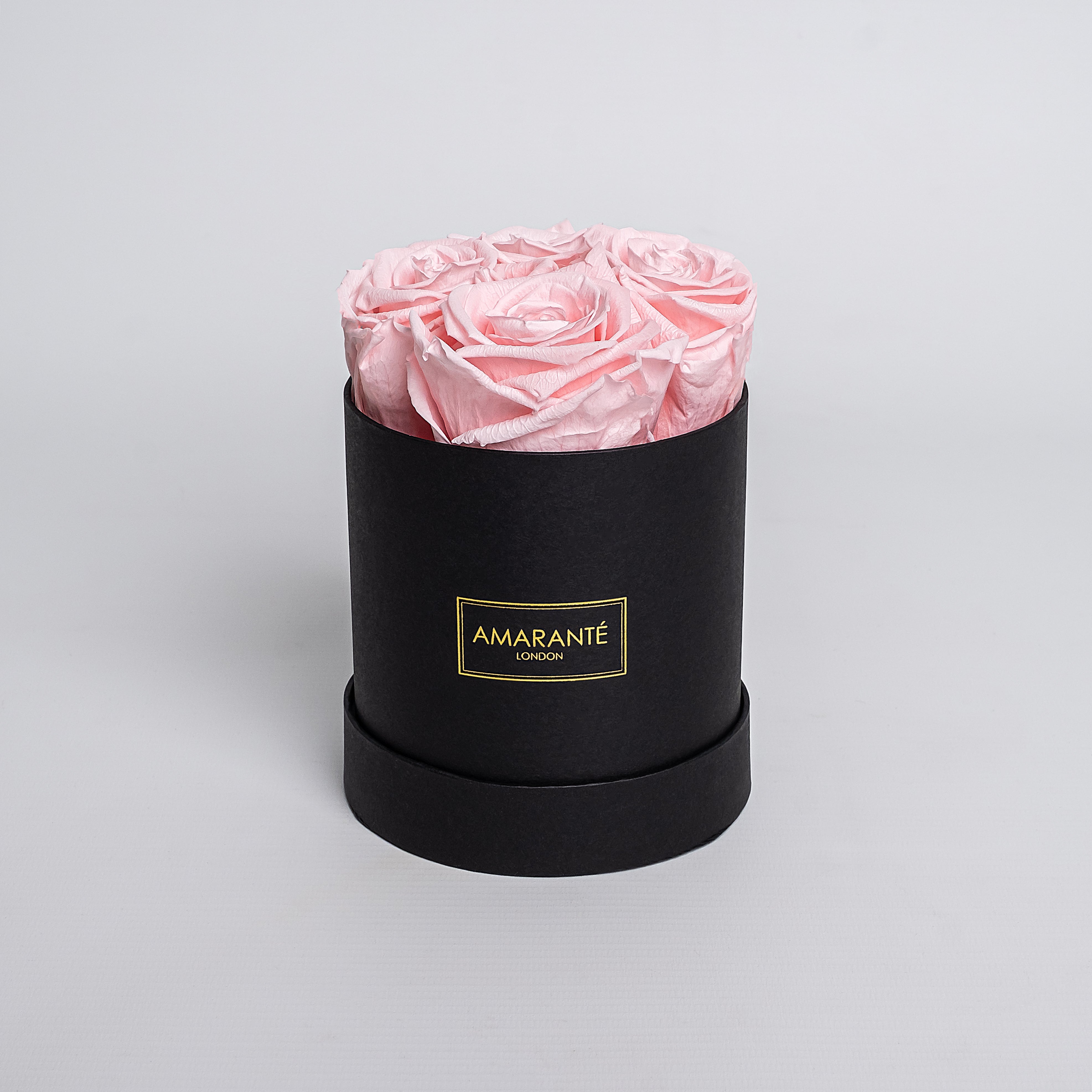 Small Black Round Matte Rose Box