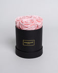 Small Black Round Matte Rose Box