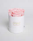 Small White Round Matte Rose Box