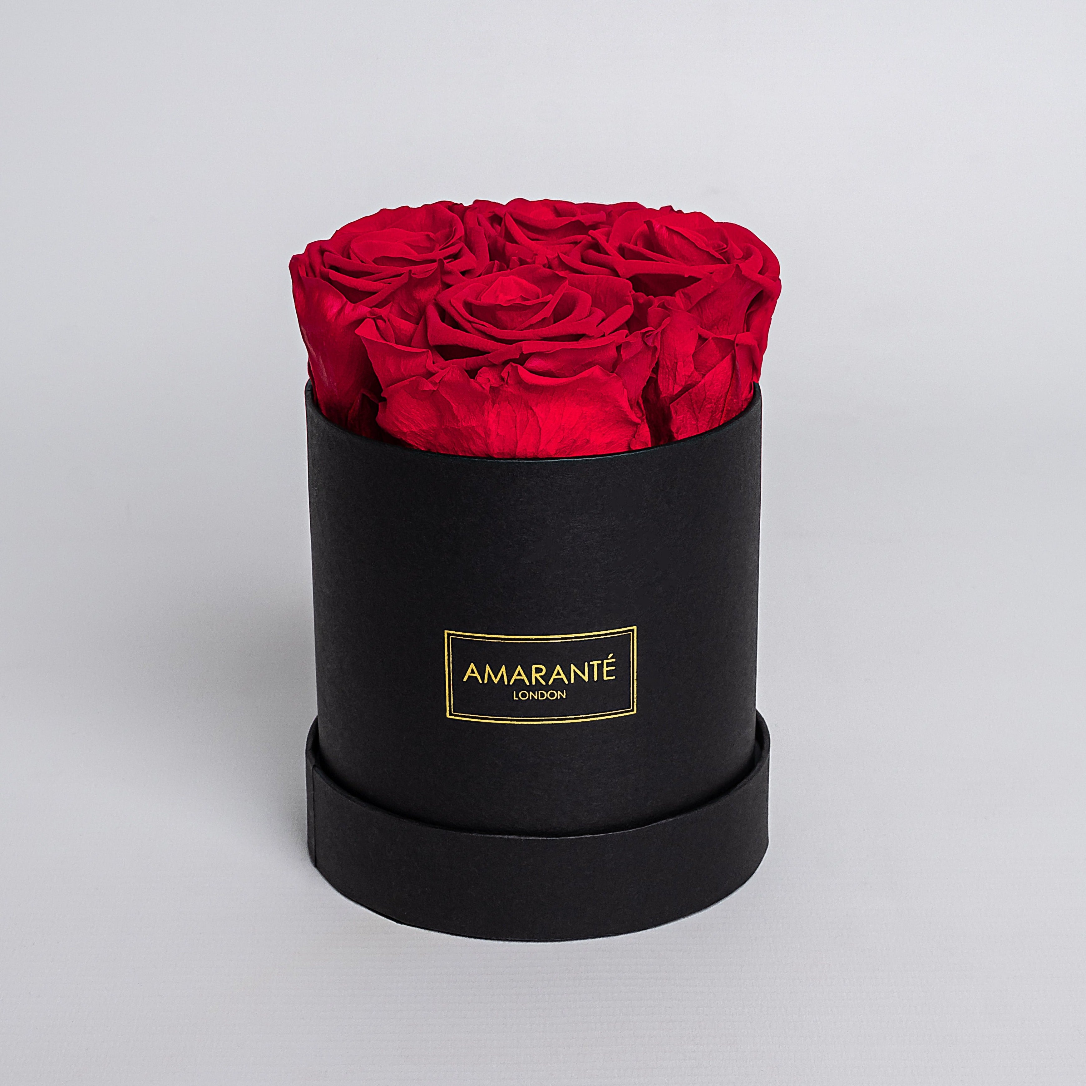 Small Black Round Matte Rose Box