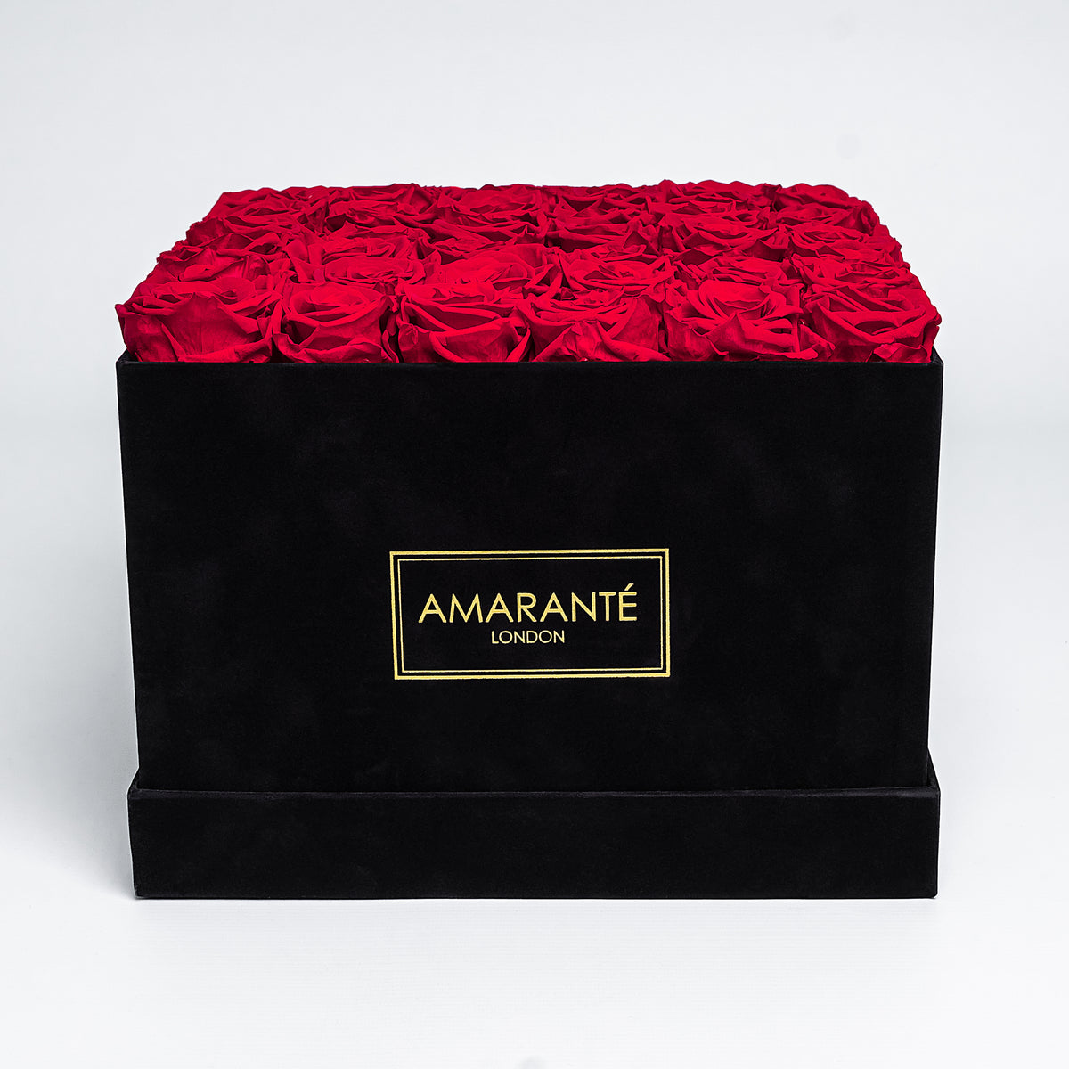 Extra Large Black Square Rose Box of Infinity Roses – Amarante London