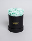 Small Black Round Matte Rose Box