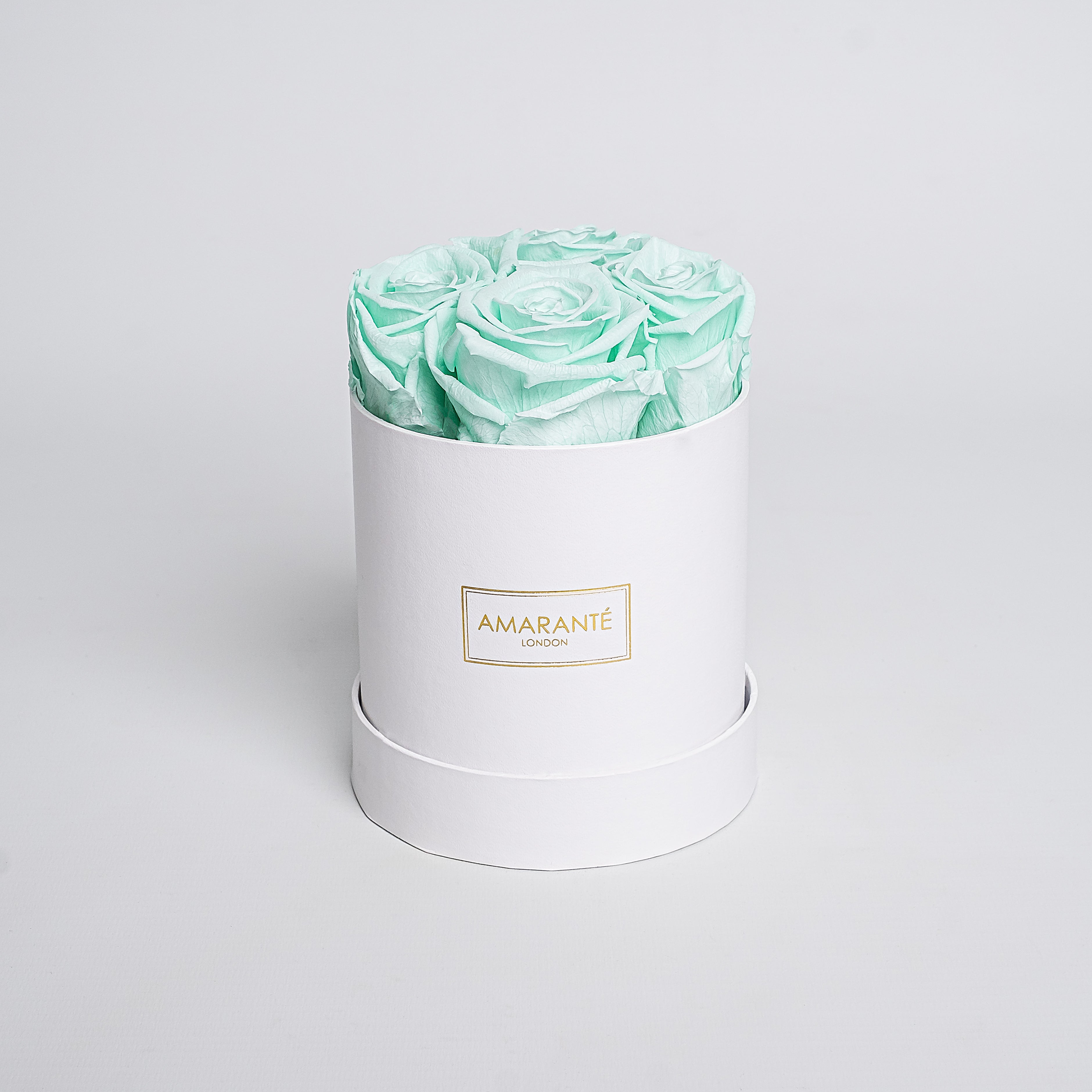 Small White Round Matte Rose Box