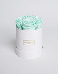 Small White Round Matte Rose Box