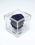 Elegant purple single infinity rose in an exclusive acrylic box – the enchanting choice for gifting on Valentine's Day and other memorable romantic events in you life. Free UK Delivery!