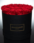Large Round Black Matte Rose Box