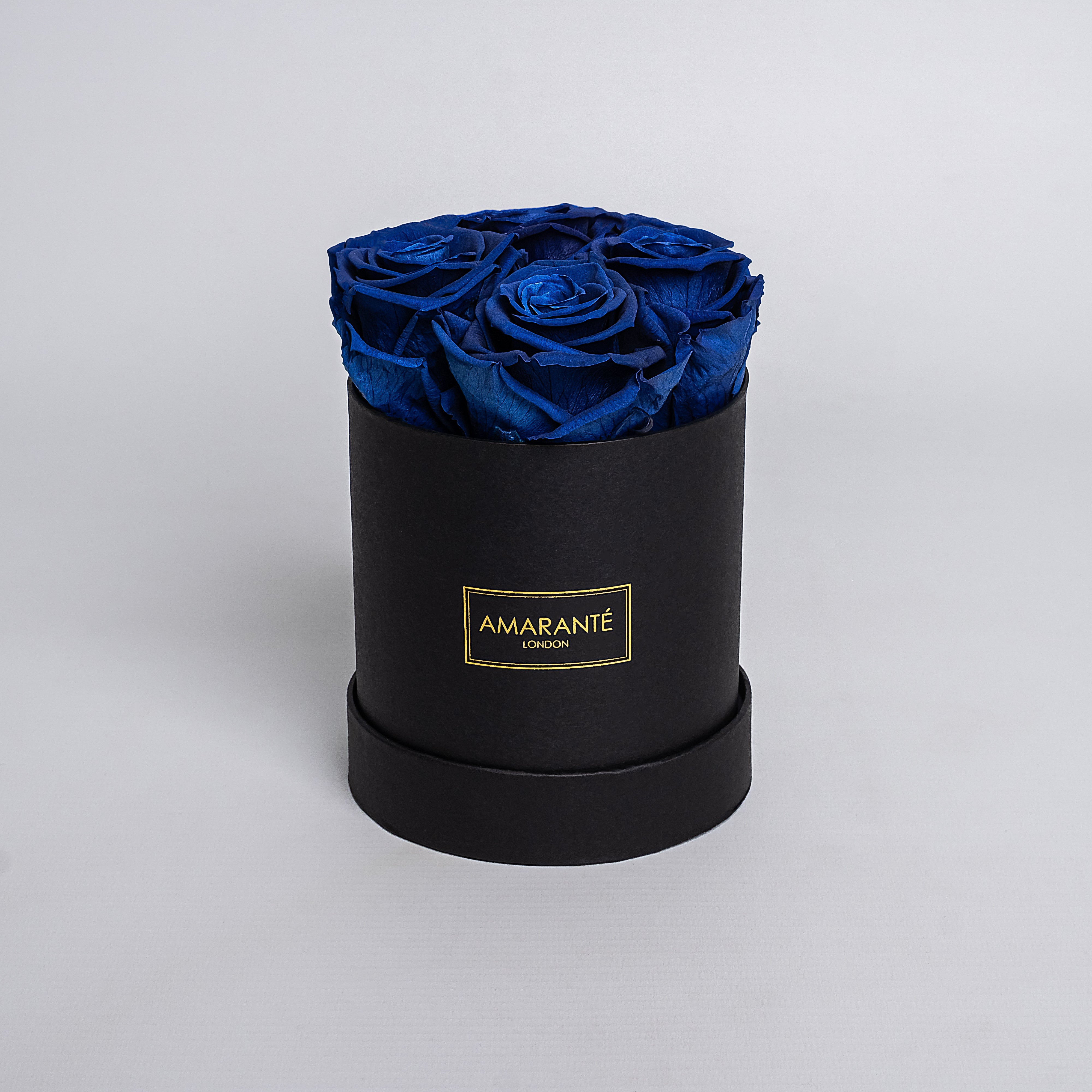 Small Black Round Matte Rose Box