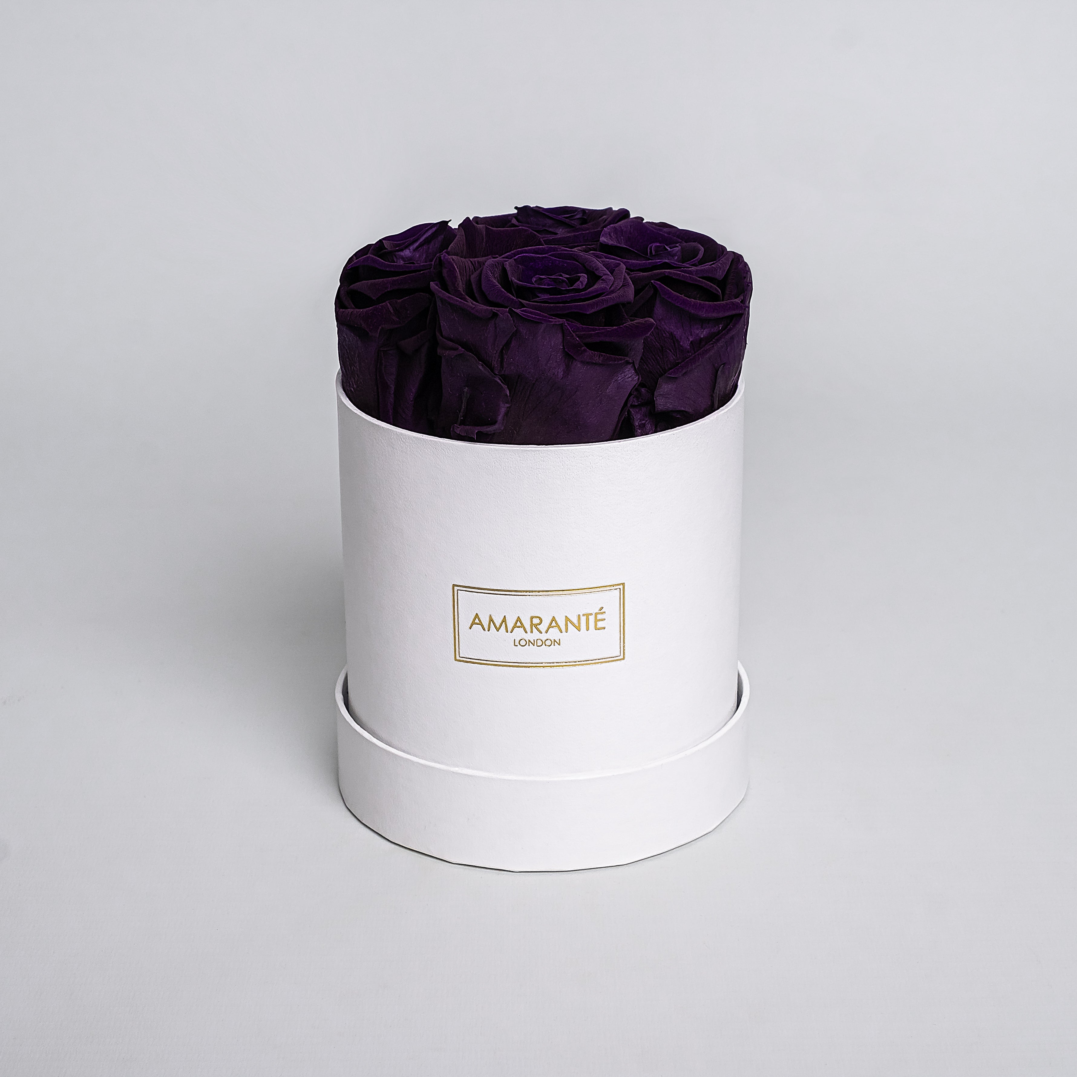 Small White Round Matte Rose Box