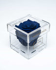 Royal Blue Rose in acrylic box to celebrate Valentine's Day and other memorable romantic events with a touch of elegance and sophistication. Free UK Delivery! Amaranté London.