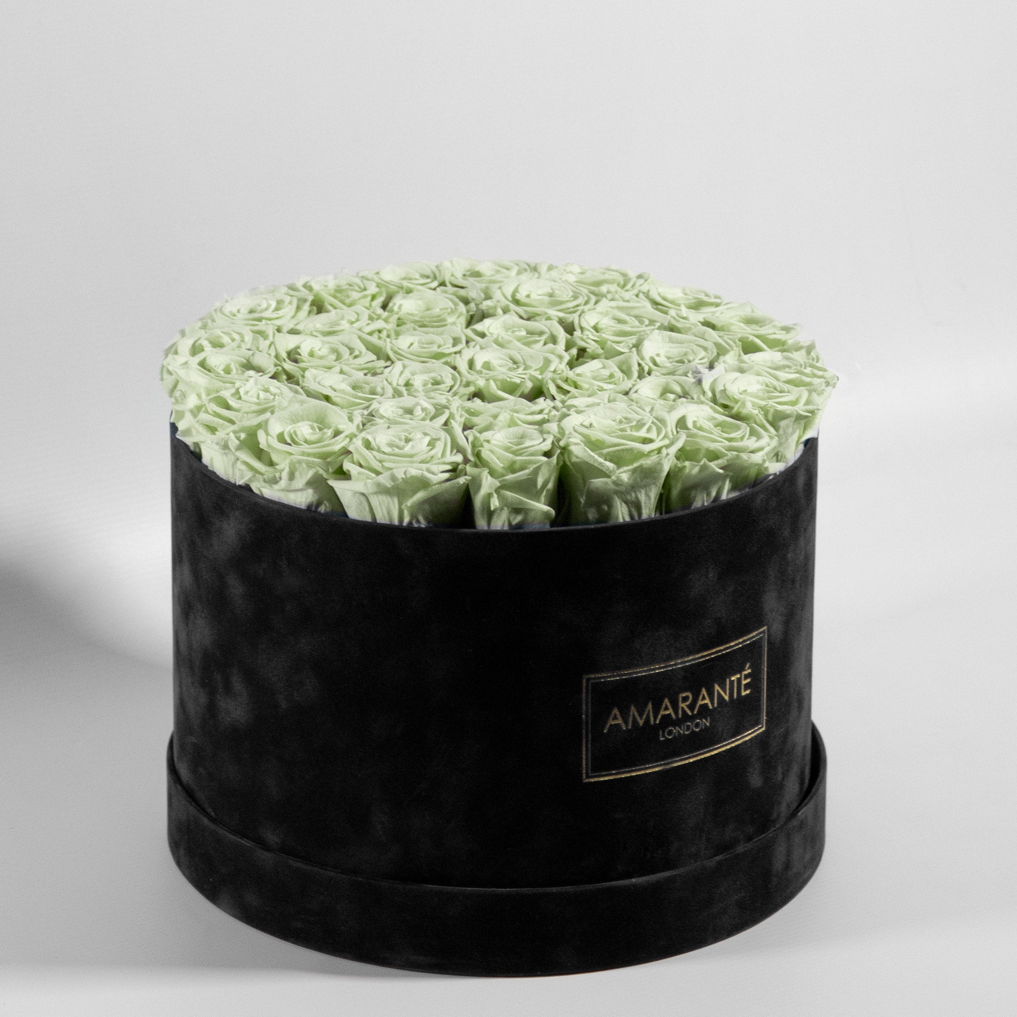 Energising mint green Roses, implying good health, energy, and nature. 