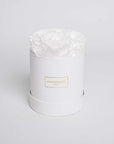 Small White Round Matte Rose Box