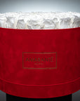 Extra Large Red Round Suede Rose Box