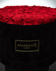 Extra Large Round Black Suede Rose Box