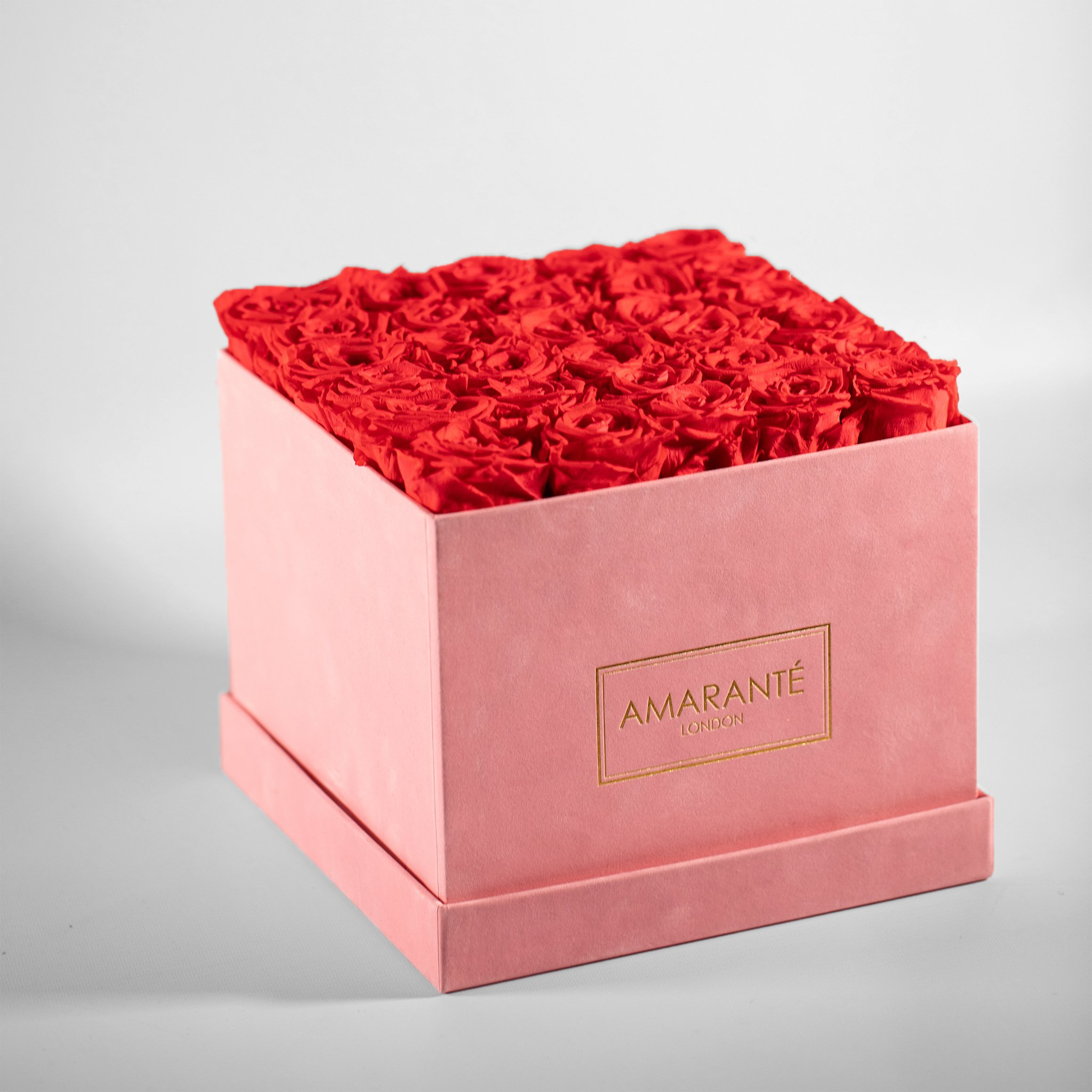 Stunning hot pink roses in an elegant pink box