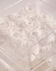 Enchanting white Roes in a set of nine, the perfect choice for wedding favours. 